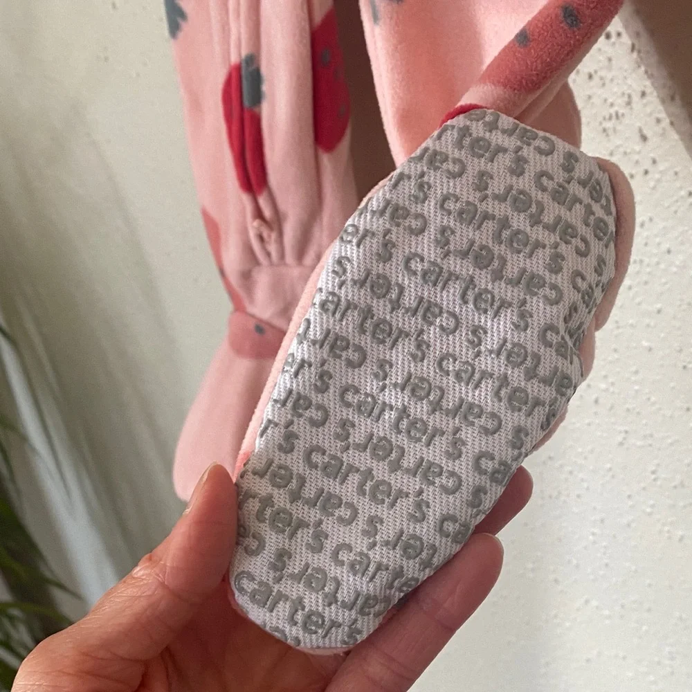 NWT Carter’s 18M Pink Strawberry Footed Pajamas 🍓 | Zip Up | OEKO-TEX - Picture 5 of 14